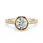 Deanna Round Cut Lab Grown Diamond 18Kt Yellow Gold Engagement Ring
