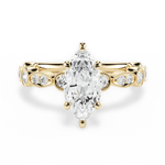 Edith Marquise Cut Lab Grown Diamond 18Kt Yellow Gold Engagement Ring