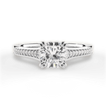 Delia Cushion Cut Lab Grown Diamond 14Kt White Gold Engagement Ring