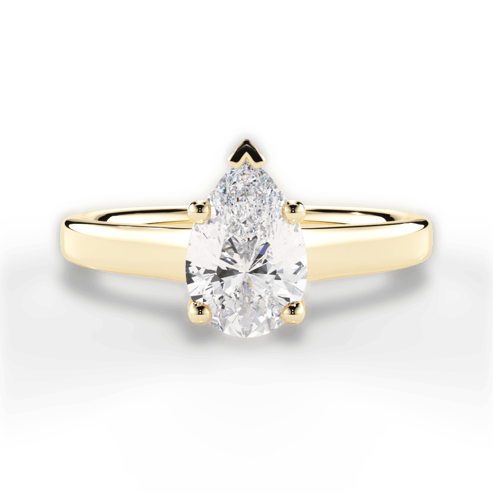 Ariana Pear Cut Lab Grown Diamond 18Kt Yellow Gold Engagement Ring