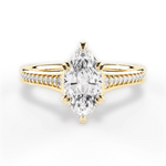 Delia Marquise Cut Lab Grown Diamond 18Kt Yellow Gold Engagement Ring