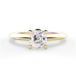 Diana Asscher Cut Lab Grown Diamond 18Kt Yellow Gold Engagement Ring