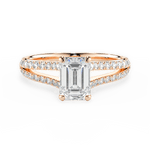 Kendra Emerald Cut Lab Grown Diamond 18Kt Rose Gold Engagement Ring