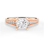 Leslie Princess Cut Lab Grown Diamond 18Kt Rose Gold Engagement Ring