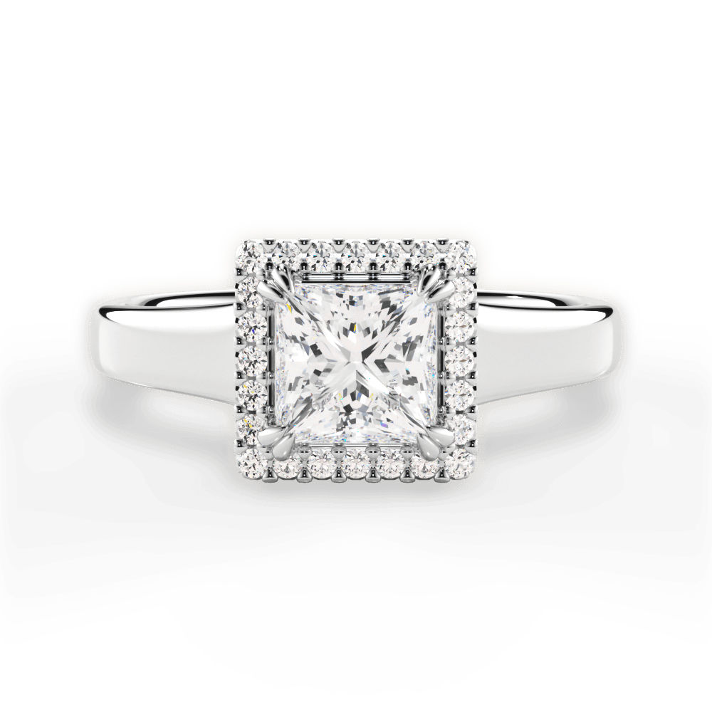 Jasmin Princess Cut Lab Grown Diamond Platinum Engagement Ring