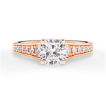 Leslie Cushion Cut Lab Grown Diamond 18Kt Rose Gold Engagement Ring