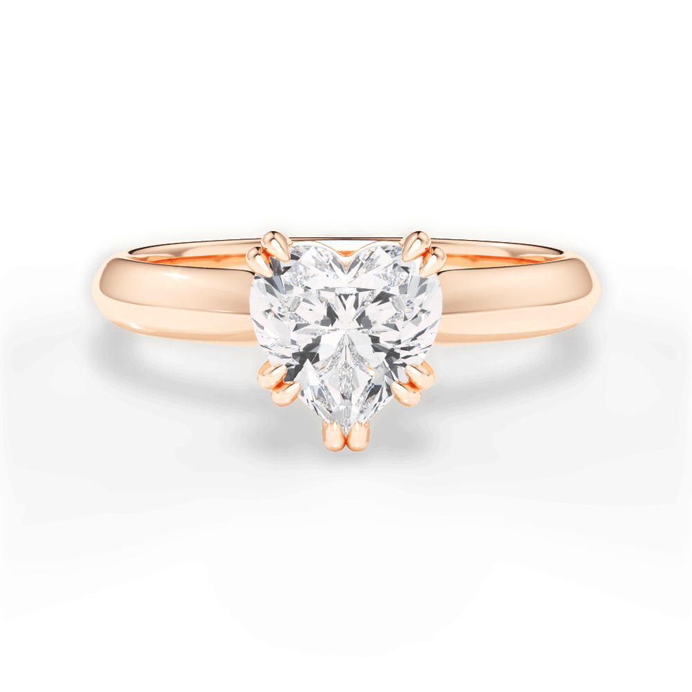 Claudia Heart Cut Lab Grown Diamond 18Kt Rose Gold Engagement Ring