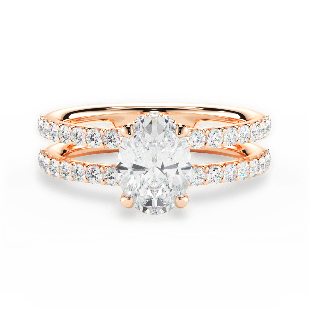 Christie Oval Cut Lab Grown Diamond 18Kt Rose Gold Engagement Ring