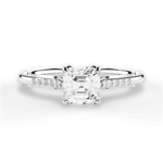 Christina Asscher Cut Lab Grown Diamond Platinum Engagement Ring
