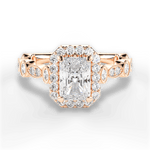 Irene Radiant Cut Lab Grown Diamond 18Kt Rose Gold Engagement Ring