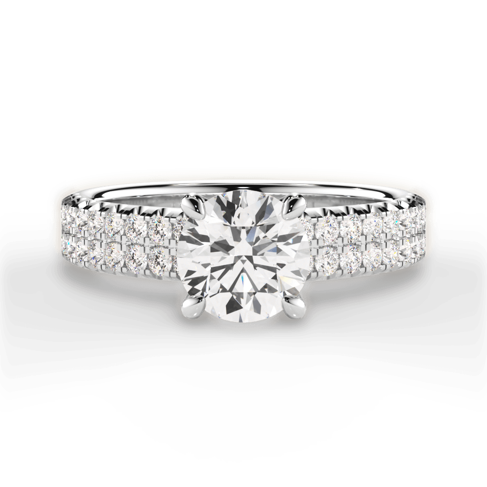 Kayla Round Cut Lab Grown Diamond Platinum Engagement Ring