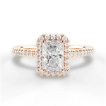 Joanne Radiant Cut Lab Grown Diamond 18Kt Rose Gold Engagement Ring