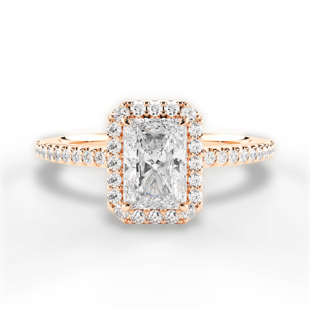 Joanne Radiant Cut Lab Grown Diamond 18Kt Rose Gold Engagement Ring