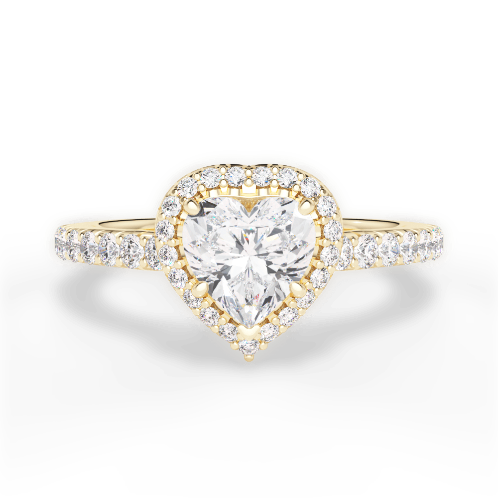 Kathleen Heart Cut Lab Grown Diamond 18Kt Yellow Gold Engagement Ring
