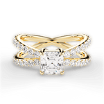 Lauren Asscher Cut Lab Grown Diamond 18Kt Yellow Gold Engagement Ring