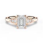 Cecilia Emerald Cut Lab Grown Diamond 18Kt Rose Gold Engagement Ring
