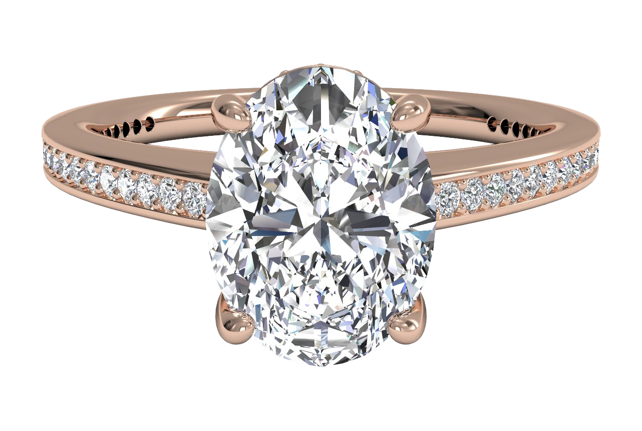 Judith Oval Cut Lab Grown Diamond 18Kt Rose Gold Engagement Ring