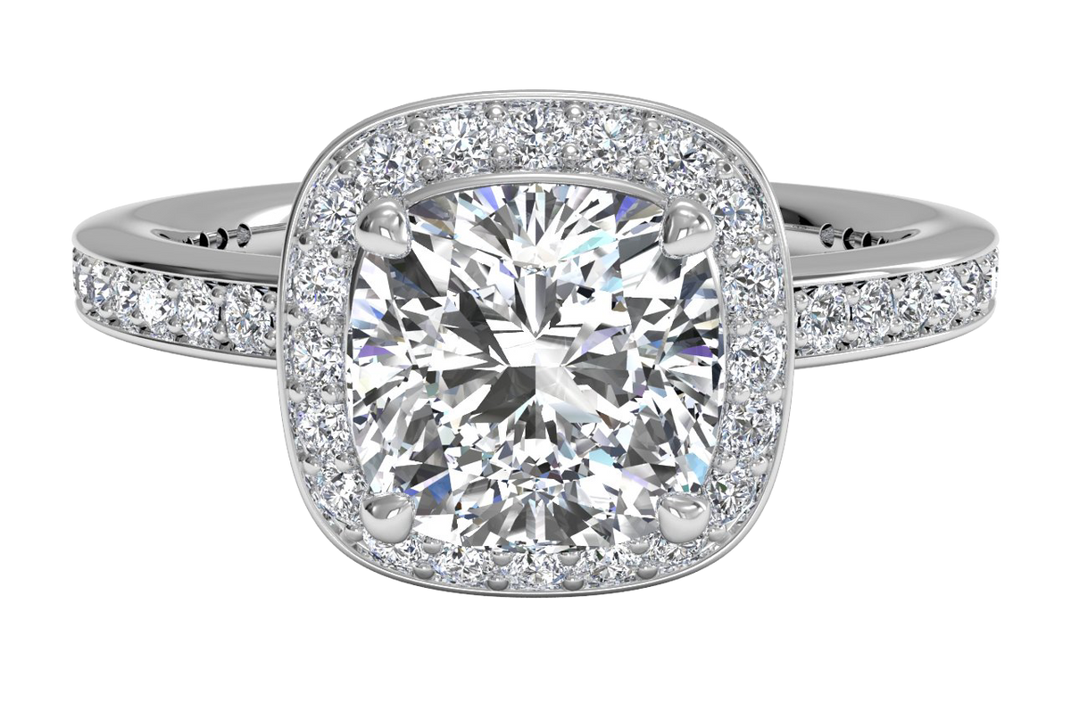 Karen Cushion Cut Lab Grown Diamond 18Kt Rose Gold Engagement Ring