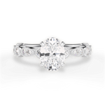 Edith Oval Cut Lab Grown Diamond Platinum Engagement Ring