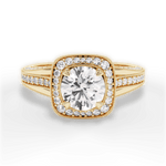 Lillian Round Cut Lab Grown Diamond 18Kt Yellow Gold Engagement Ring
