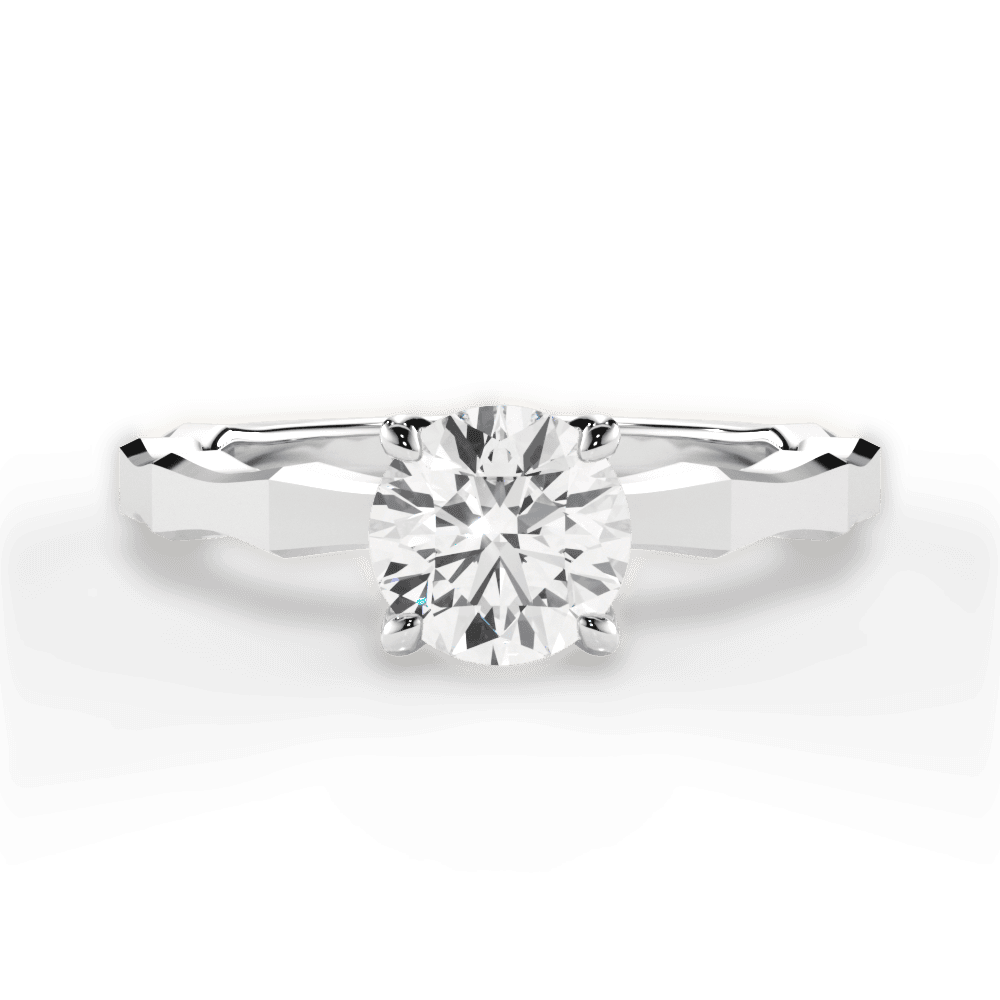 Aaliyah Round Cut Lab Grown Diamond Platinum Engagement Ring