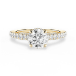 Laura Round Cut Lab Grown Diamond 18Kt Yellow Gold Engagement Ring