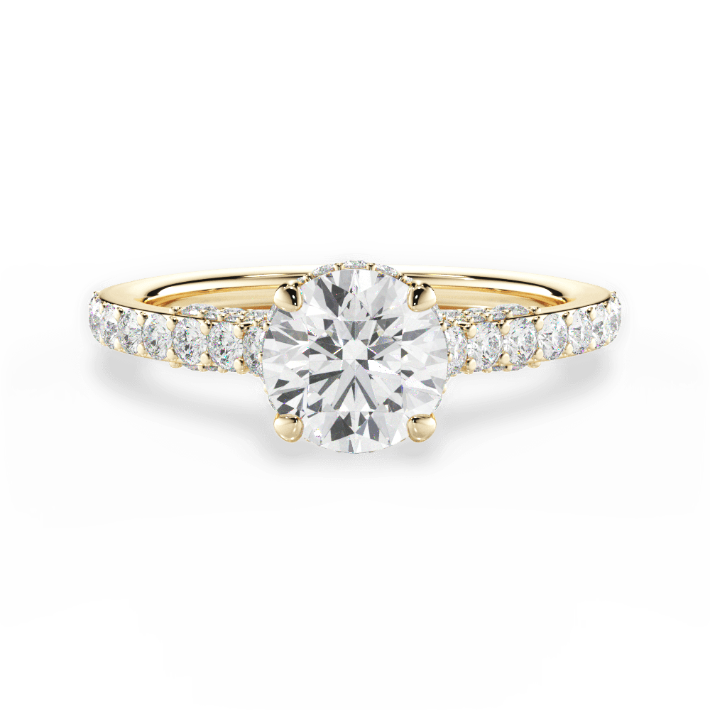 Laura Round Cut Lab Grown Diamond 18Kt Yellow Gold Engagement Ring