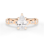 Edith Pear Cut Lab Grown Diamond 18Kt Rose Gold Engagement Ring