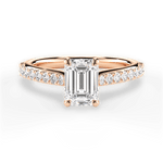 Elizabeth Emerald Cut Lab Grown Diamond 18Kt Rose Gold Engagement Ring