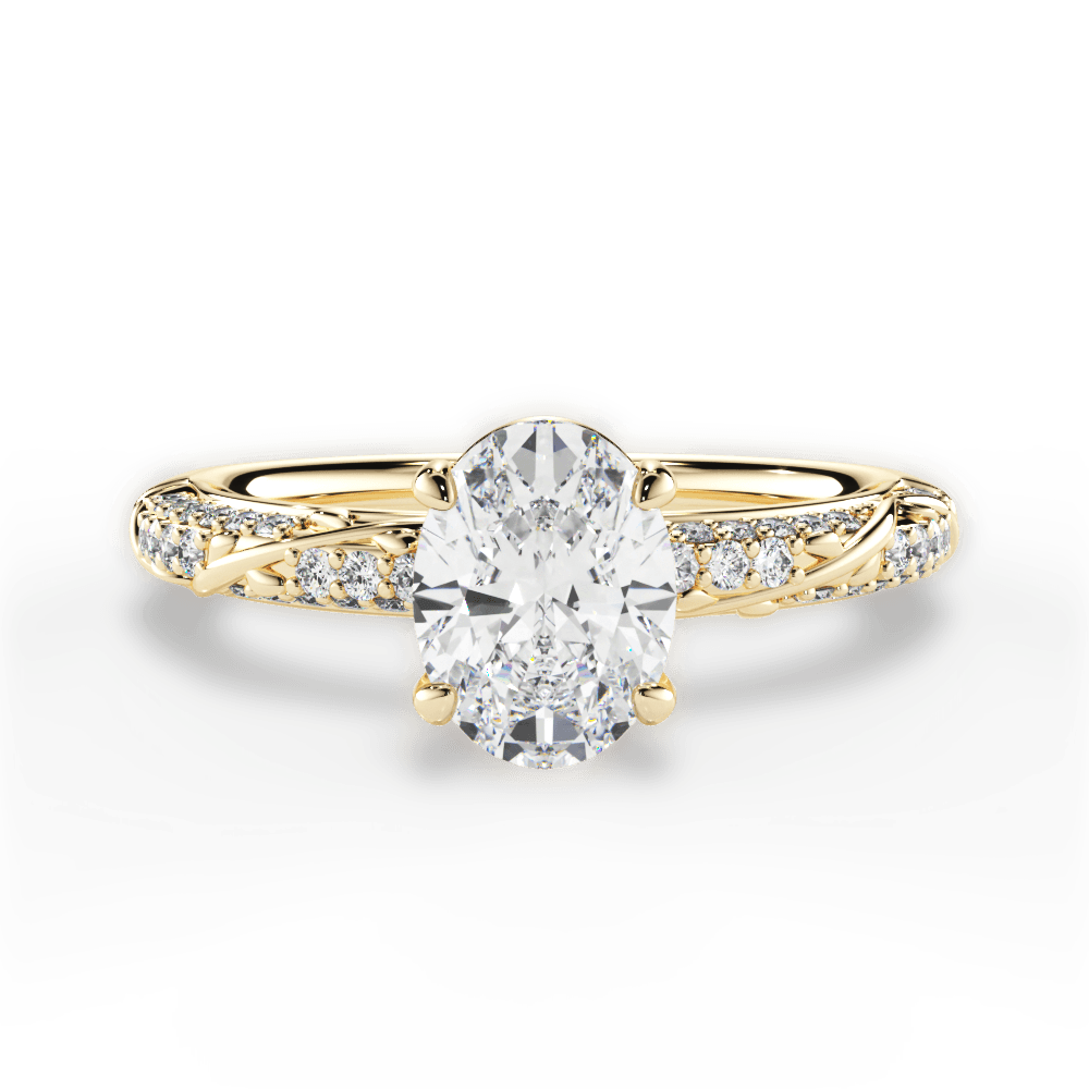 Gloria Oval Cut Lab Grown Diamond 18Kt Yellow Gold Engagement Ring
