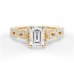 Justine Emerald Cut Lab Grown Diamond 18Kt Yellow Gold Engagement Ring