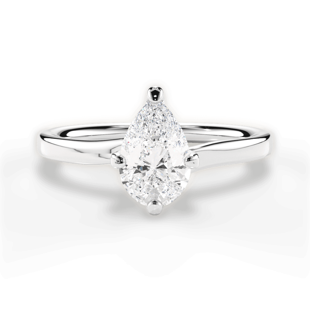 Ashley Pear Cut Lab Grown Diamond Platinum Engagement Ring