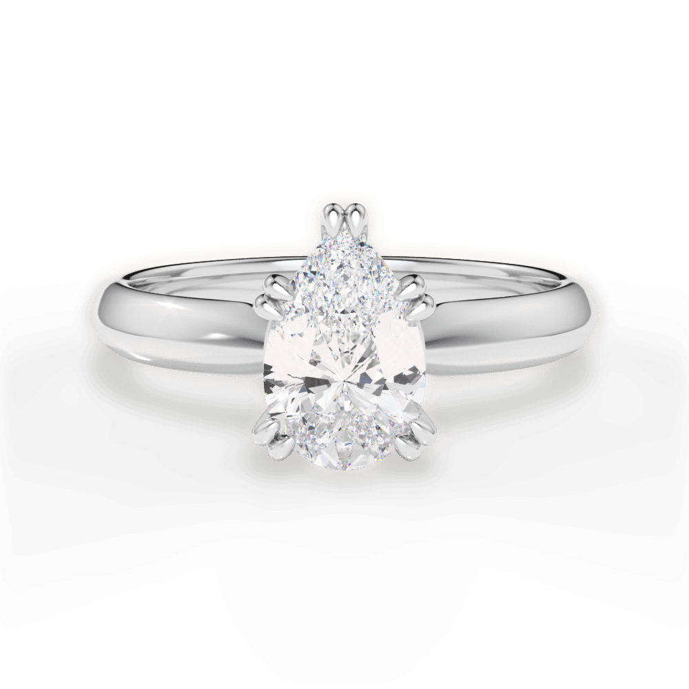 Anastasia Pear Cut Lab Grown Diamond 18Kt White Gold Engagement Ring