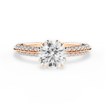 Gail Round Cut Lab Grown Diamond 18Kt Rose Gold Engagement Ring