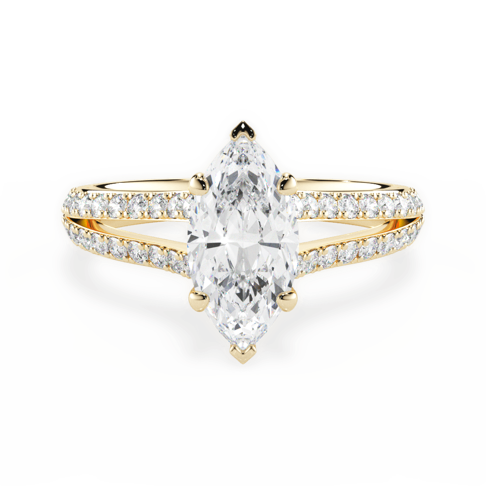 Kendra Marquise Cut Lab Grown Diamond 18Kt Yellow Gold Engagement Ring