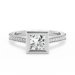 Deanna Princess Cut Lab Grown Diamond 14Kt White Gold Engagement Ring