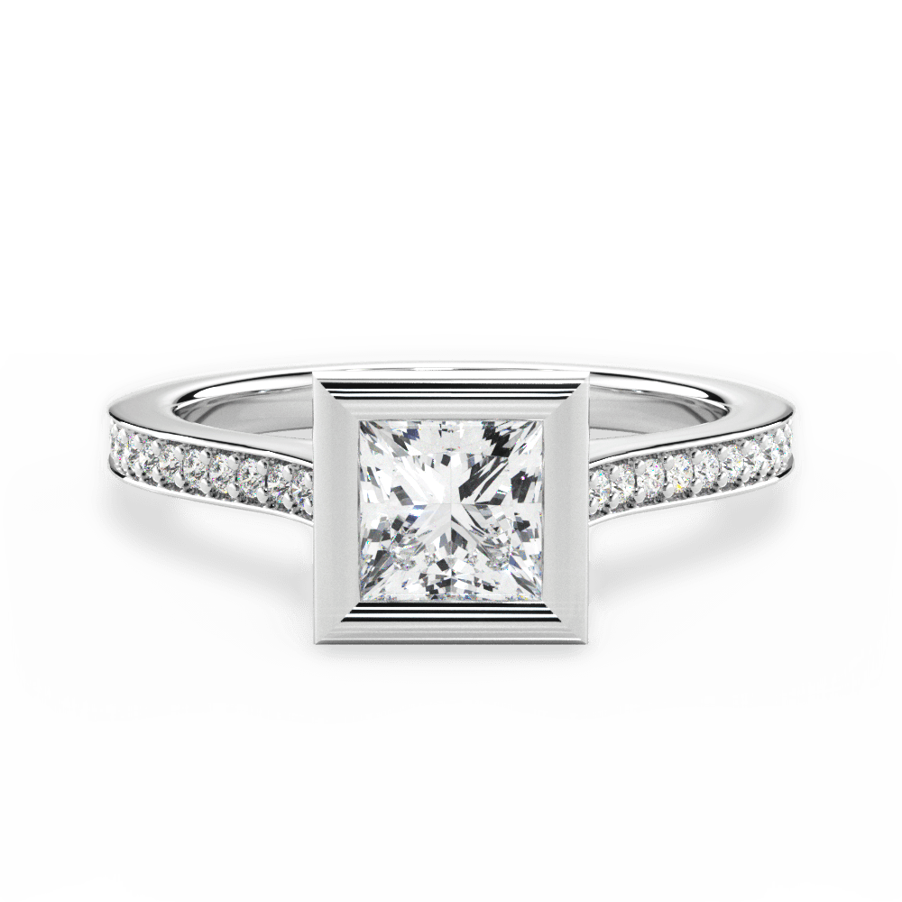 Deanna Princess Cut Lab Grown Diamond Platinum Engagement Ring