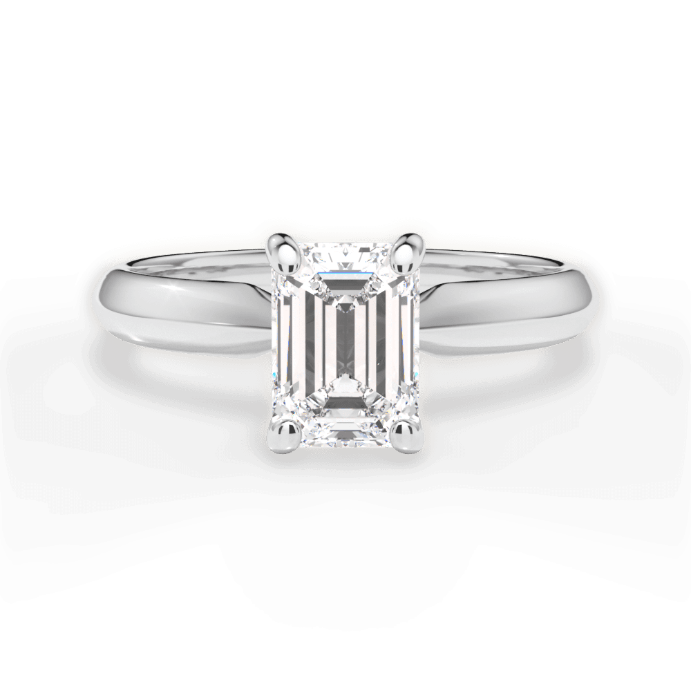 Aria Emerald Cut Lab Grown Diamond 14Kt White Gold Engagement Ring