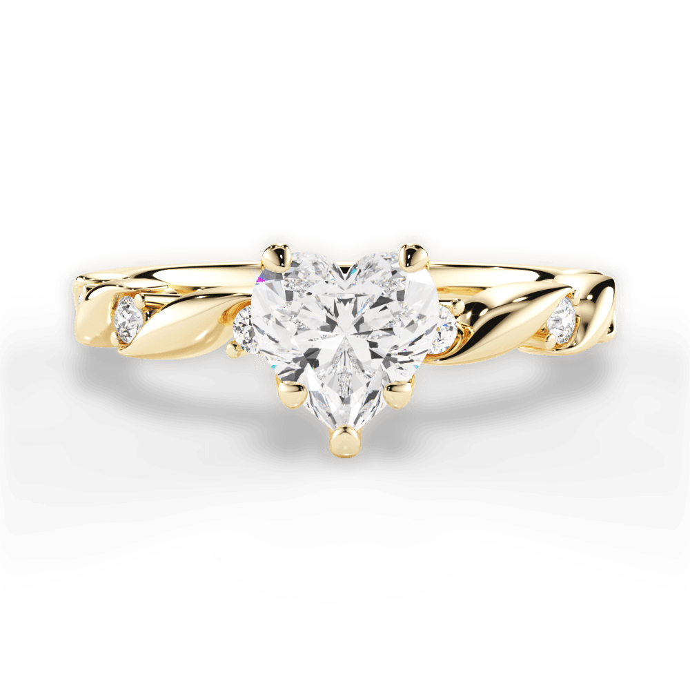 Emma Heart Cut Lab Grown Diamond 18Kt Yellow Gold Engagement Ring