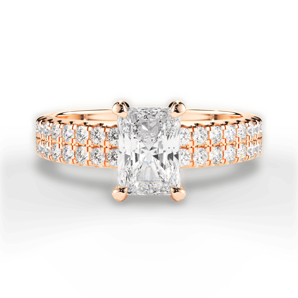Kayla Radiant Cut Lab Grown Diamond 18Kt Rose Gold Engagement Ring