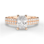 Kayla Radiant Cut Lab Grown Diamond 18Kt Rose Gold Engagement Ring