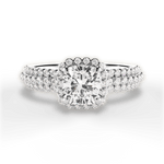 Jocelyn Cushion Cut Lab Grown Diamond 14Kt White Gold Engagement Ring