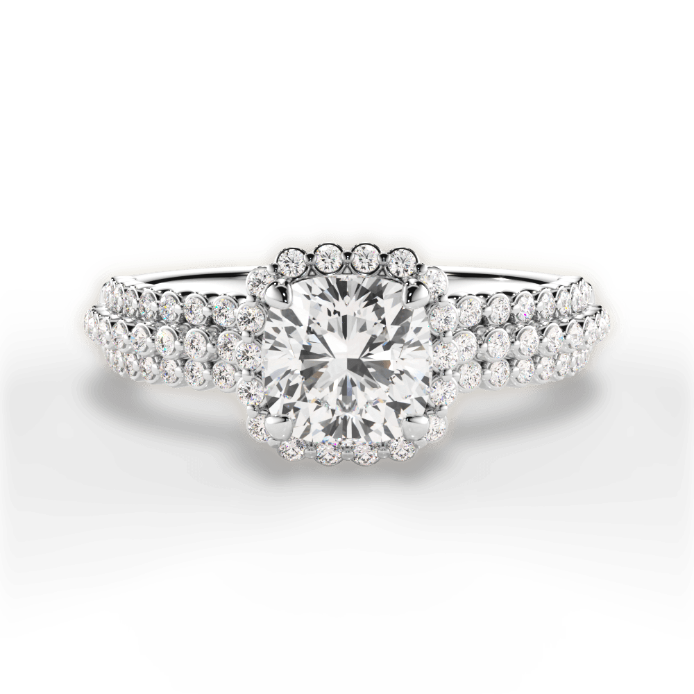 Jocelyn Cushion Cut Lab Grown Diamond Platinum Engagement Ring