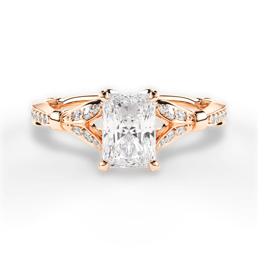 Geraldine Radiant Cut Lab Grown Diamond 18Kt Rose Gold Engagement Ring