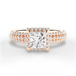 Jocelyn Princess Cut Lab Grown Diamond 18Kt Rose Gold Engagement Ring