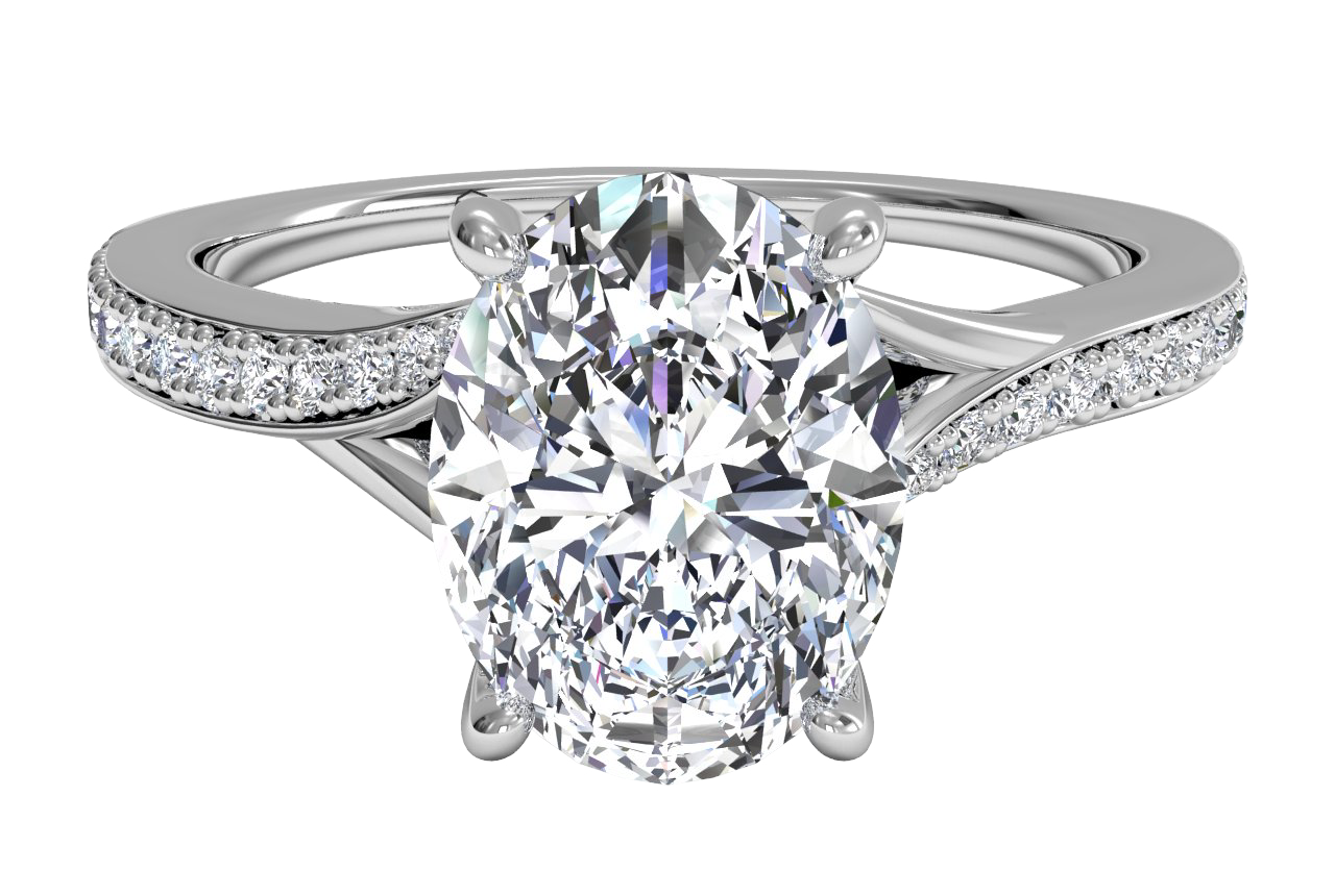 Elise Oval Cut Lab Grown Diamond 18Kt White Gold Engagement Ring