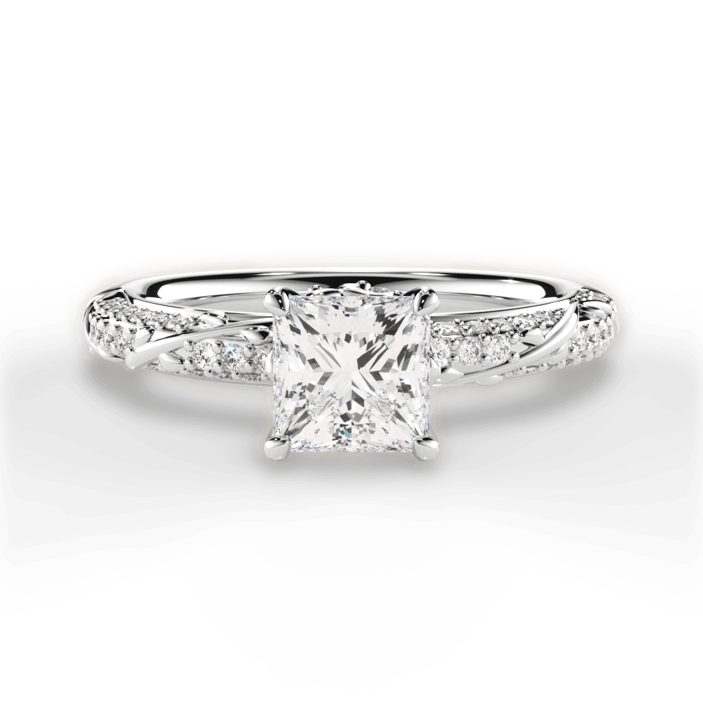 Josephine Princess Cut Lab Grown Diamond 18Kt White Gold Engagement Ring