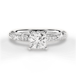 Josephine Princess Cut Lab Grown Diamond 14Kt White Gold Engagement Ring
