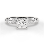 Josephine Princess Cut Lab Grown Diamond Platinum Engagement Ring