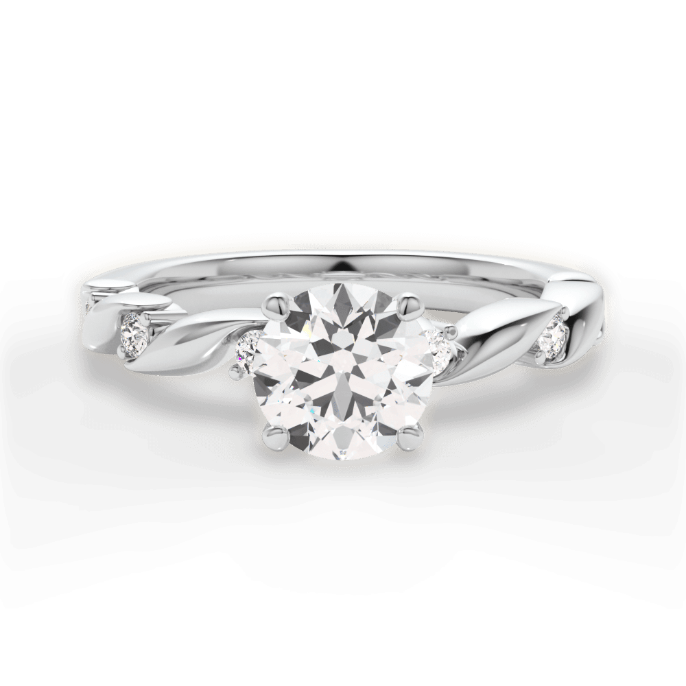 Emma Round Cut Lab Grown Diamond 18Kt White Gold Engagement Ring